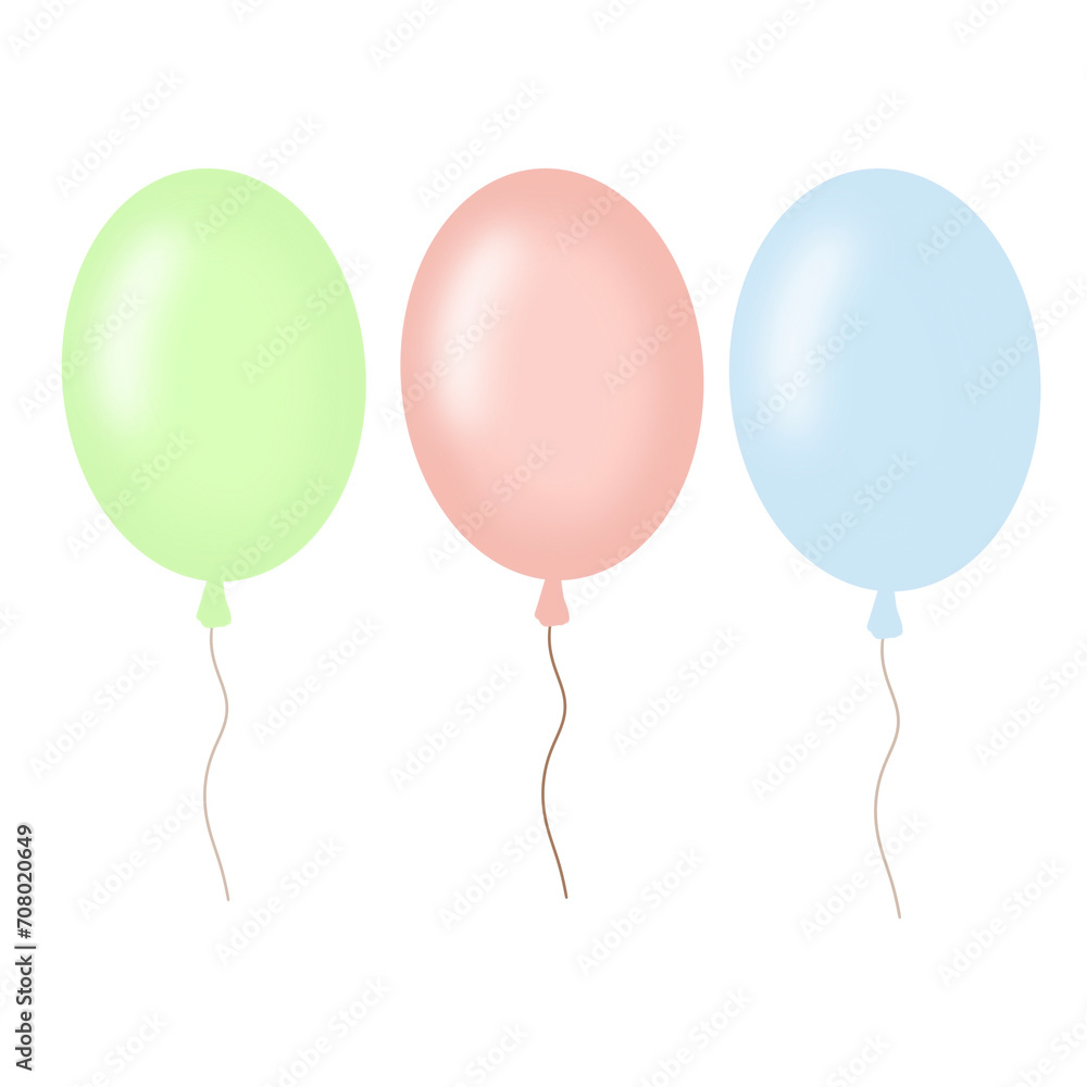 Colorful balloons illustration, party balloons 