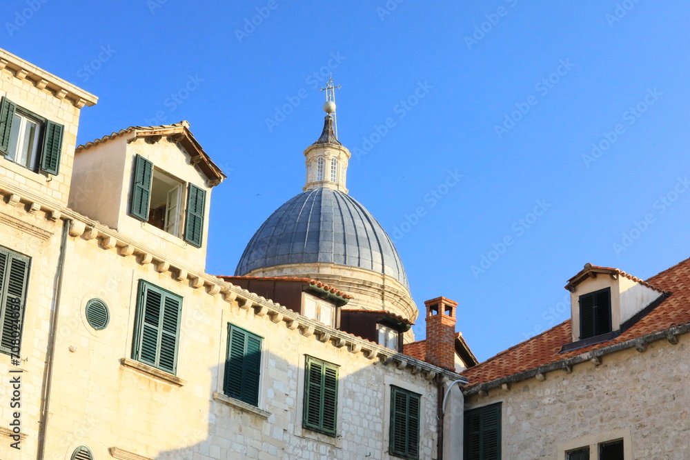 Historic architecture in Dubrovnik Old Town, Croatia 