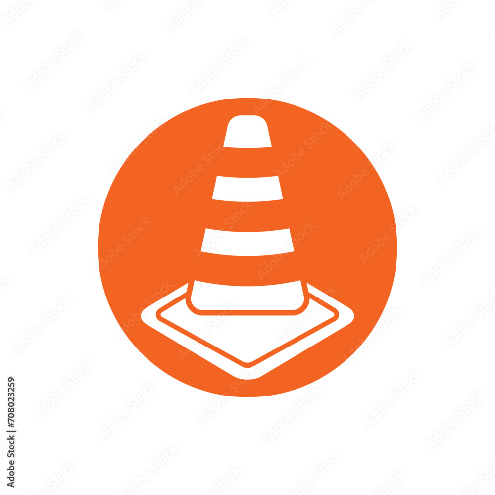 Vector traffic cone icon logo vector design template Vector traffic cone icon logo vector design template
