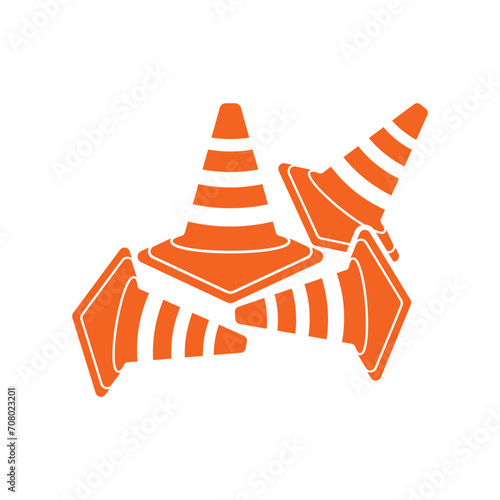 Vector traffic cone icon logo vector design template