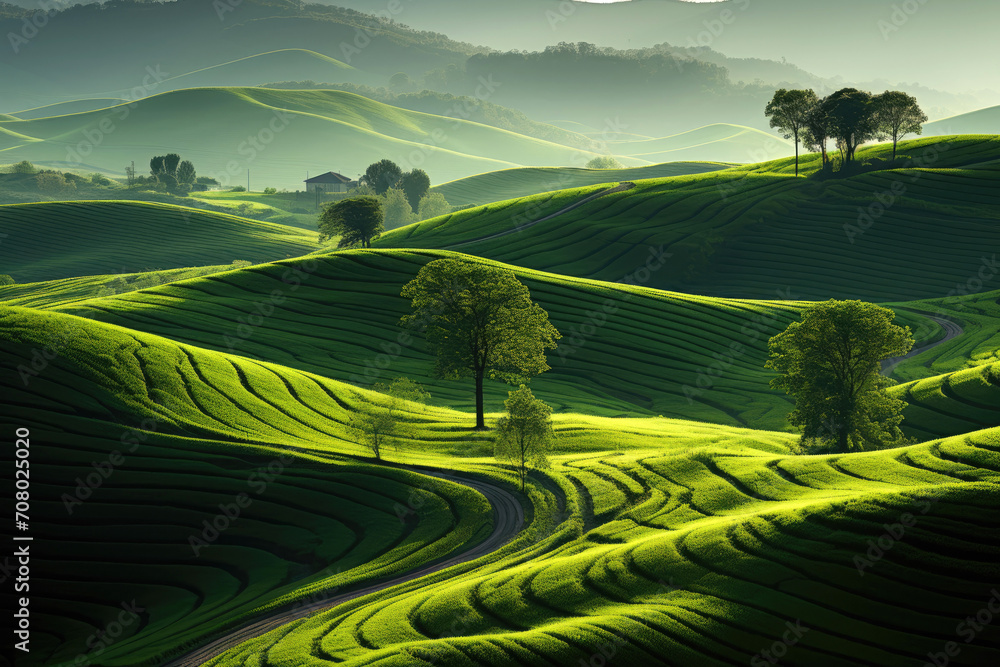 Fototapeta premium Iatalian landscapes of green hills