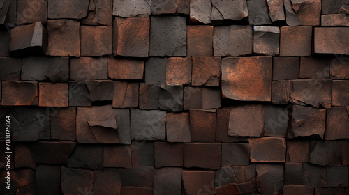 fondo con textura de piedra ferrosa de color marron oxido y negro photo
