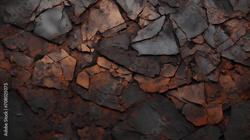 fondo con textura de piedra ferrosa de color marron oxido y negro