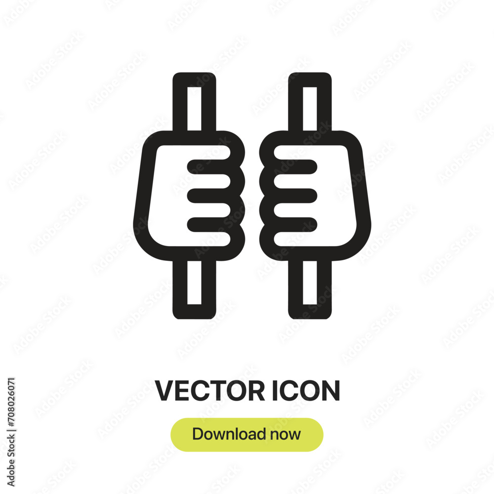 Prison icon vector. Linear-style sign for mobile concept and web design. Prison symbol illustration. Pixel vector graphics - Vector. Prison icon vector. Linear-style sign for mobile concept and web design. Prison symbol illustration. Pixel vector graphics - Vector.