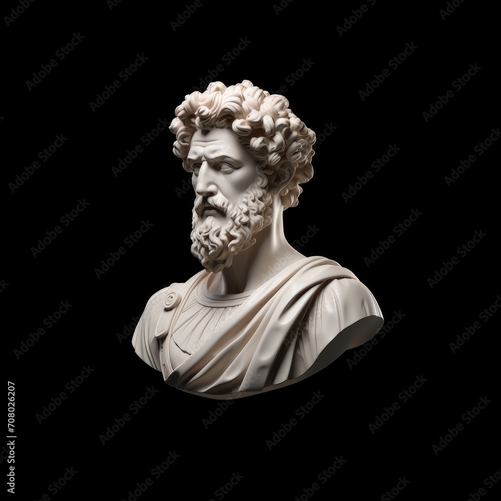 Statue of stoic illustration with strong reference to stoicism and philosophy on a clean and isolated background