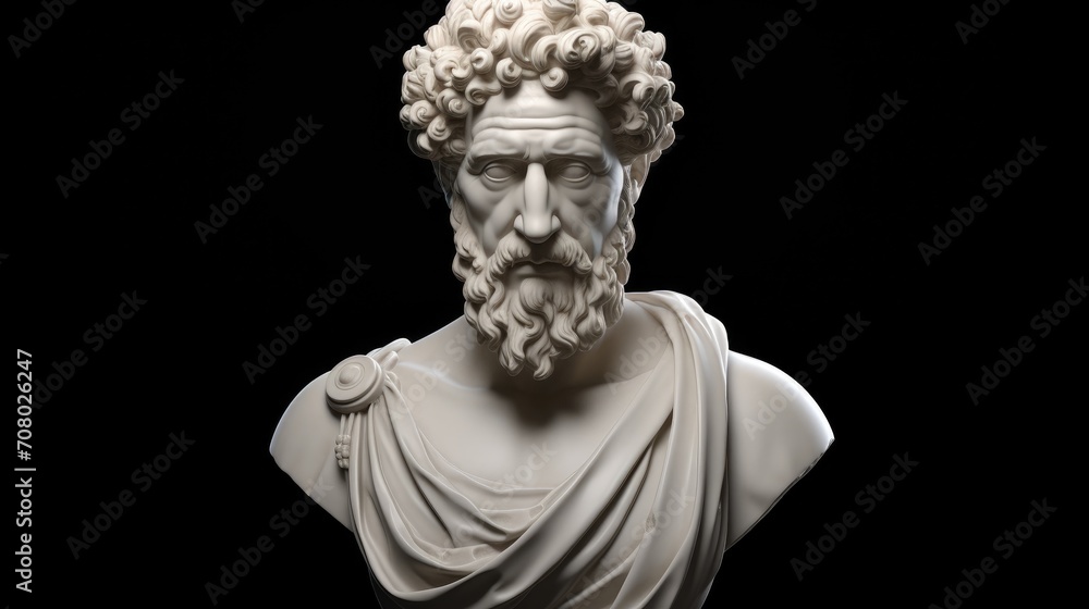 Statue of stoic illustration with strong reference to stoicism and philosophy on a clean and isolated background