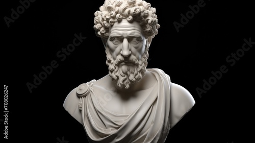 Statue of stoic illustration with strong reference to stoicism and philosophy on a clean and isolated background photo