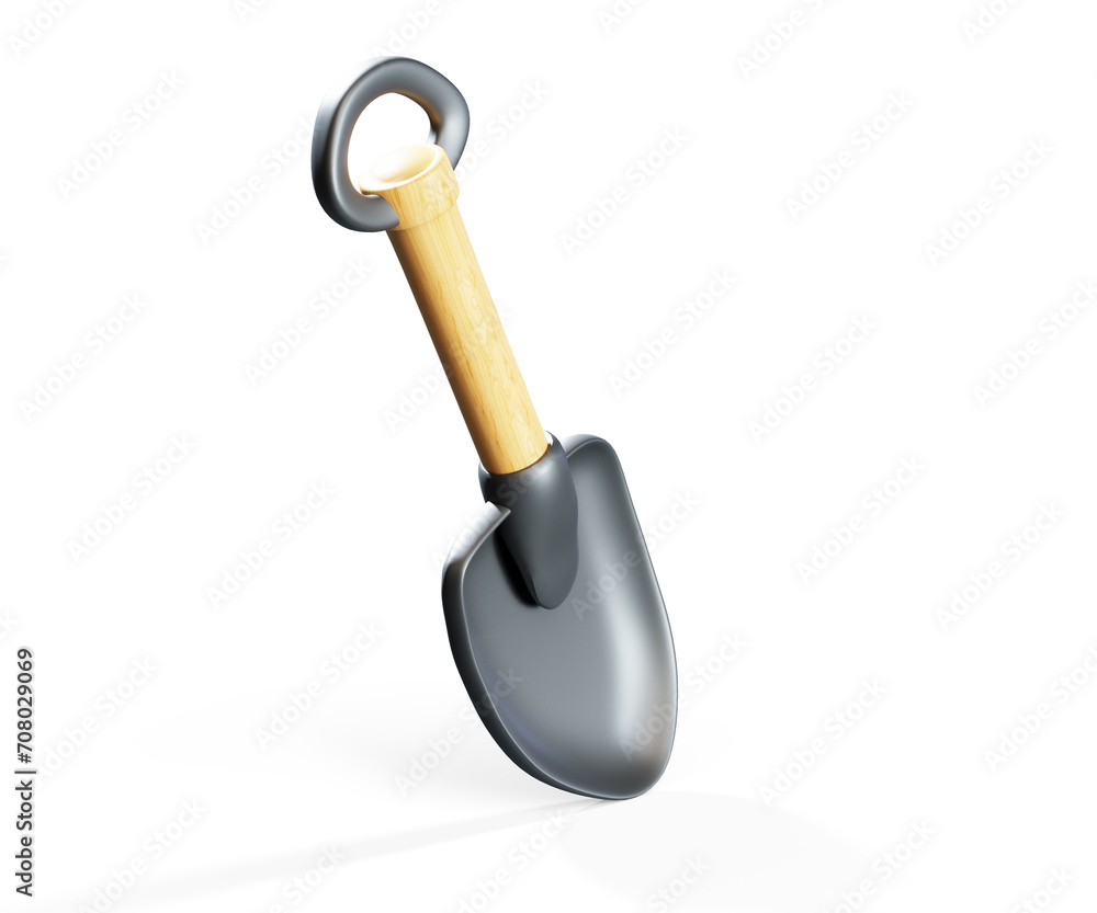 Shovel 3d rendering isometric icon Shovel 3d rendering isometric icon