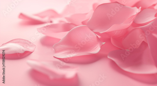 Petals of pink rose spa background. flying petals for romantic banner design.