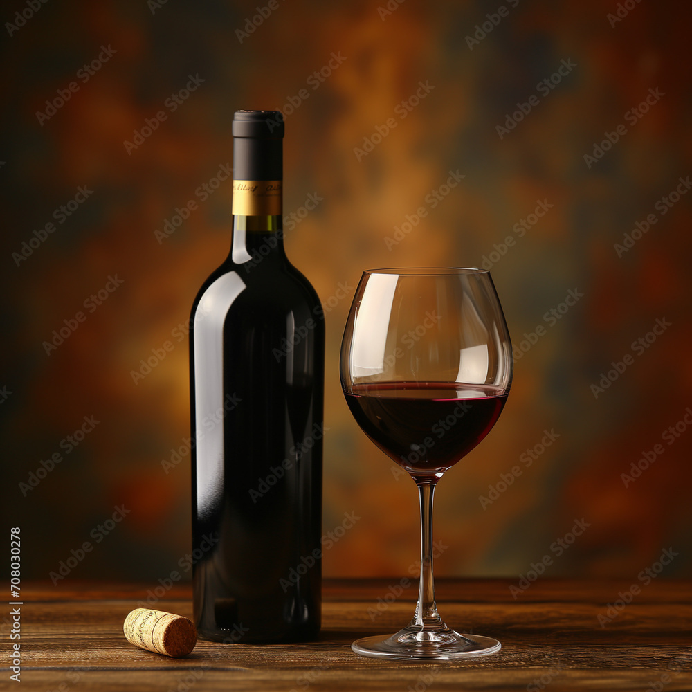 red wine and bottle