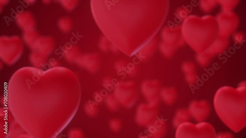 Love Valentine's Day background with animated hearts photo