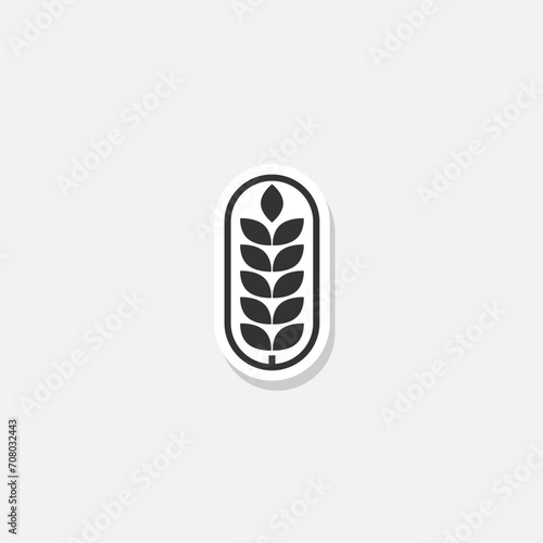 Wheat logo sticker isolated on gray background