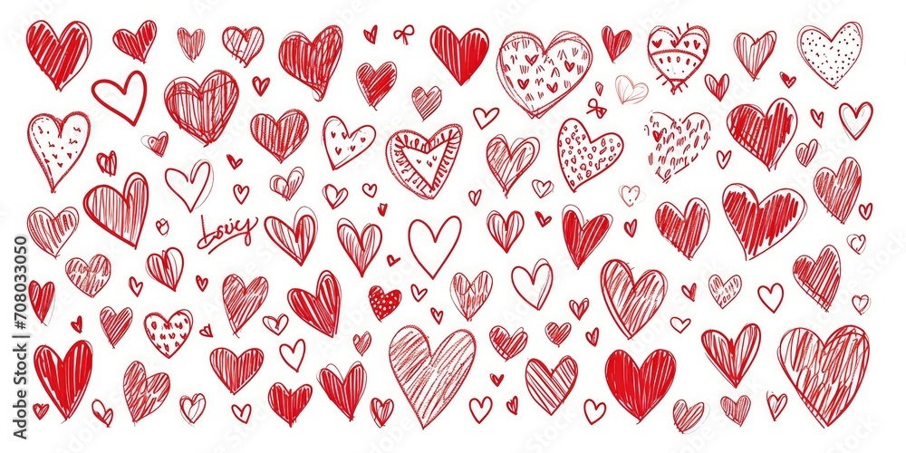 Red heart hand drawn. Icon cute doodle love Red heart hand drawn. Icon cute doodle love