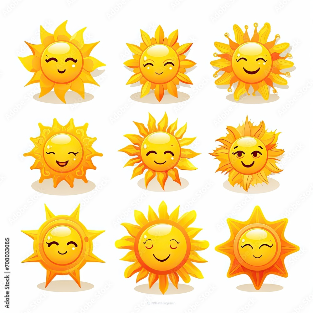 Sun icons vector illustration Sun icons vector illustration