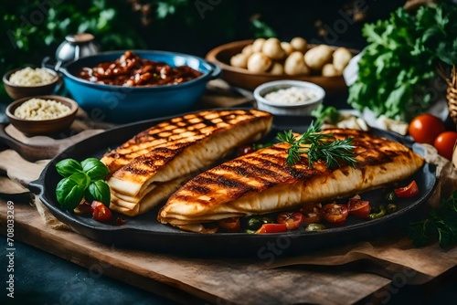 grilled fish with vegetables