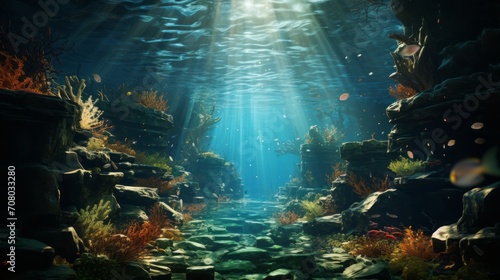 No sun rays, more sense, underwater environment,