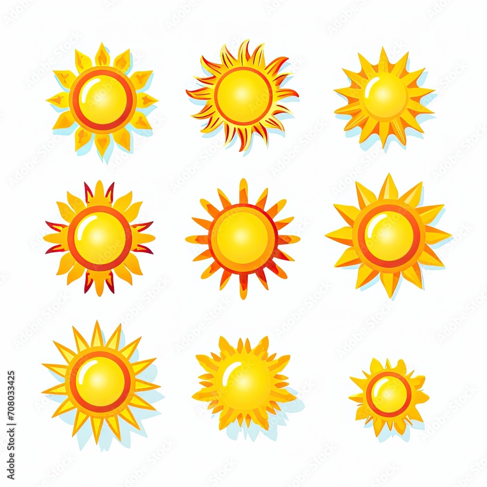 Sun icons vector illustration Sun icons vector illustration