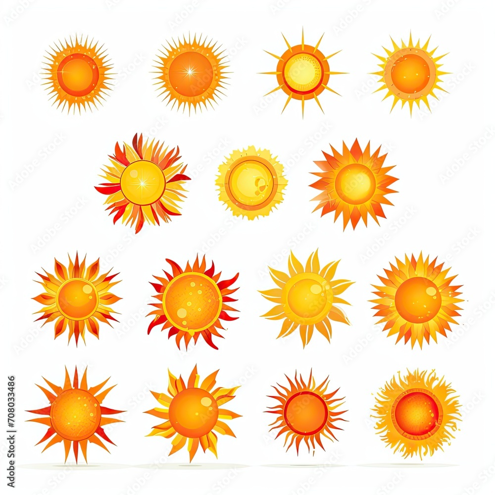 Sun icons vector illustration Sun icons vector illustration