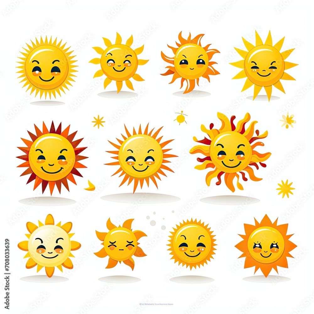 Sun icons vector illustration Sun icons vector illustration