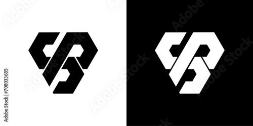 vector logo sp abstract combination of triangles photo