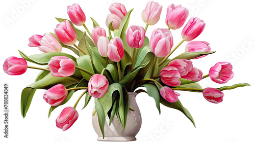 pink tulips on a transparent background