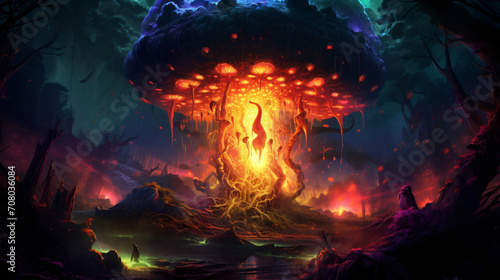 Acid demon beautiful high energy exploding mushroom