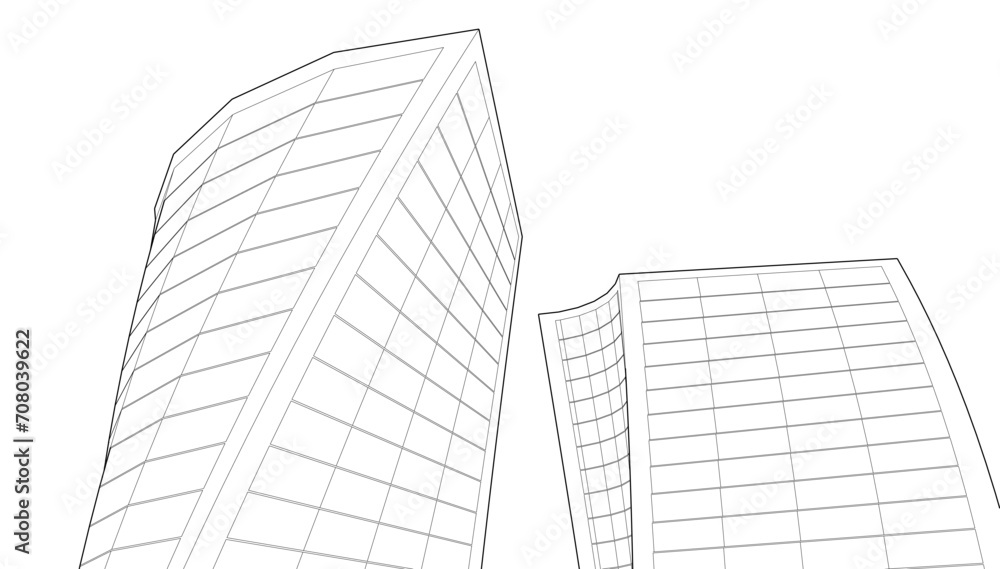 Fototapeta premium Modern architecture vector 3d illustration