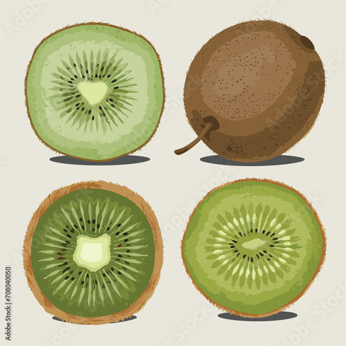 kiwi fruit isolated on white