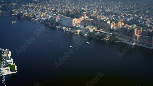 Aerial View Of Udaipur, Rajasthan, India. photo