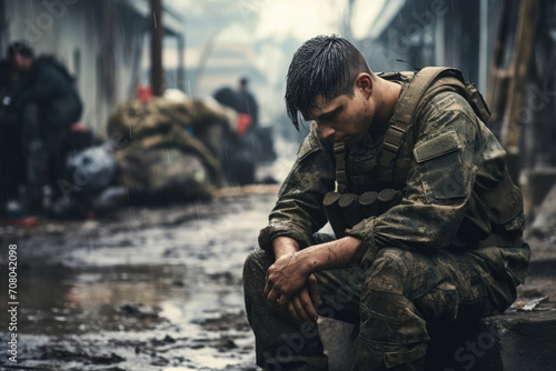 Person war uniform army soldier portrait men military male young camouflage © SHOTPRIME STUDIO