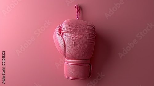 World Cancer Awareness: Pink Box, Glove Hanging photo