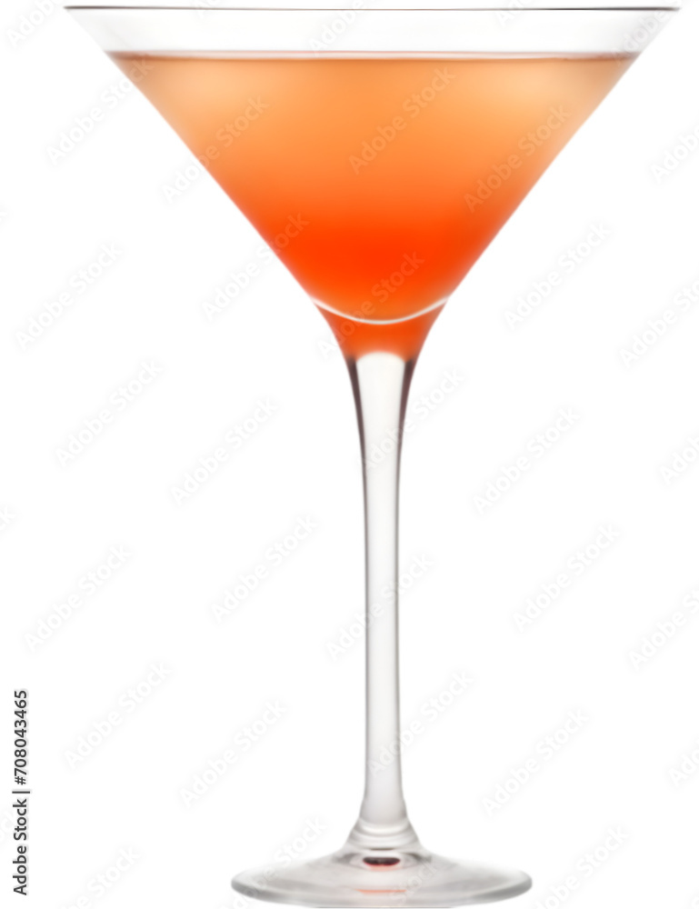martini cocktail glass on transparent background
