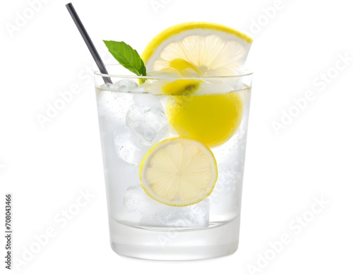 gin and tonic cocktail on transparent background