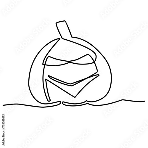 halloween pumpkin continuous line art