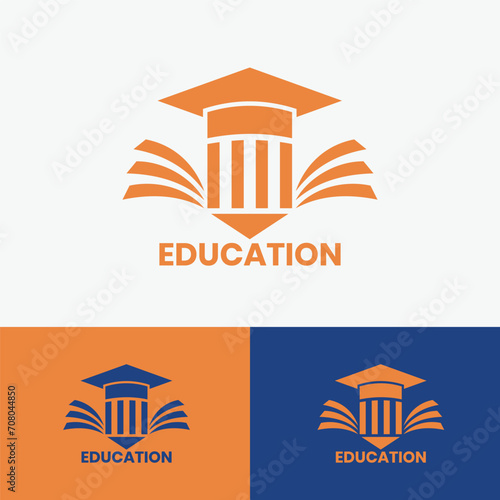 Education Logo I Pencil Concept Design I Vector I Icon
