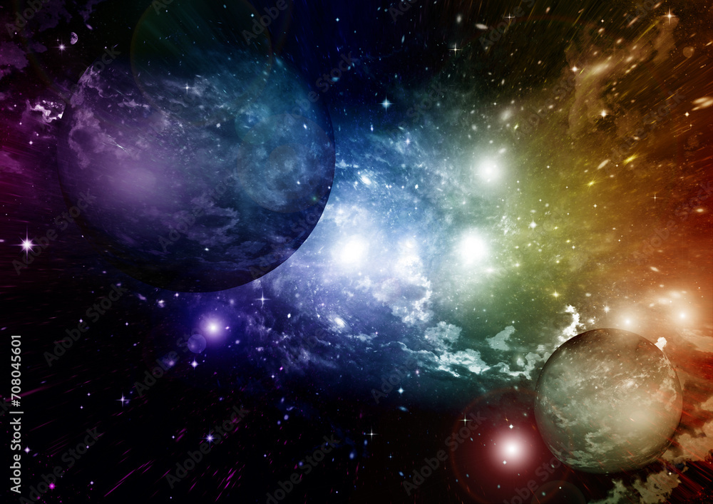 galaxy in a free space. 3D rendering