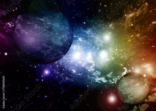 Obraz na płótnie galaxy in a free space. 3D rendering w salonie