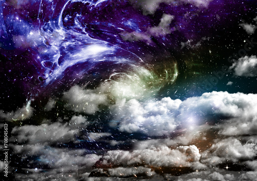 Obraz na płótnie galaxy in a free space. 3D rendering w salonie