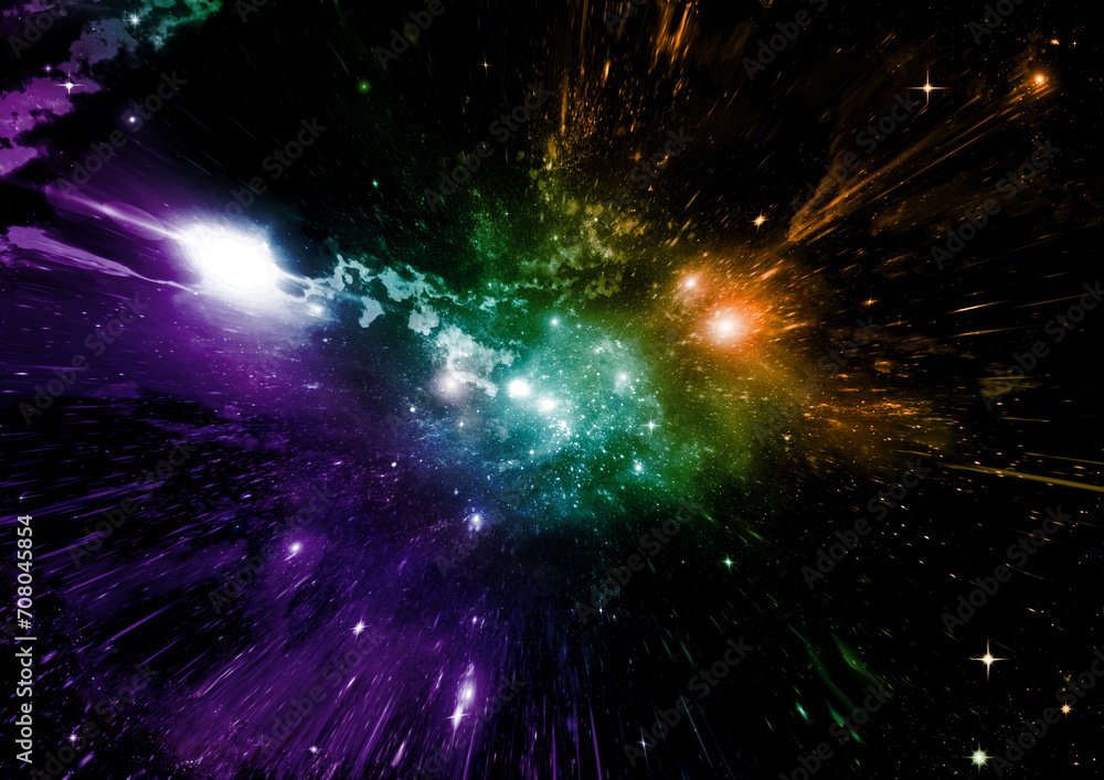 galaxy in a free space. 3D rendering