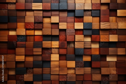 wooden mosaic acoustic panels wallpaper 