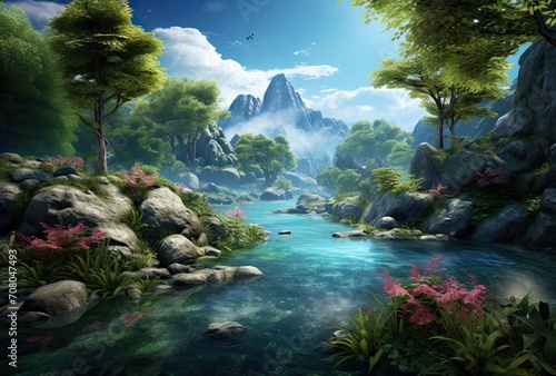Nature landscape illustration background
