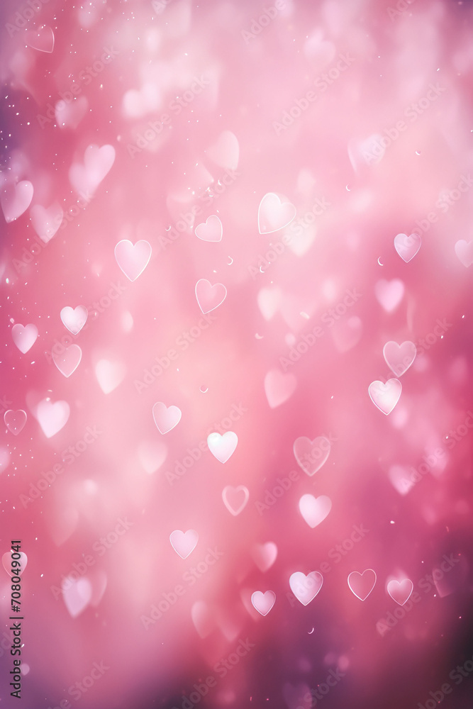 Abstract a pink and white bouncing light background with hearts icons, Abstract a pink and white bouncing light background with hearts icons,