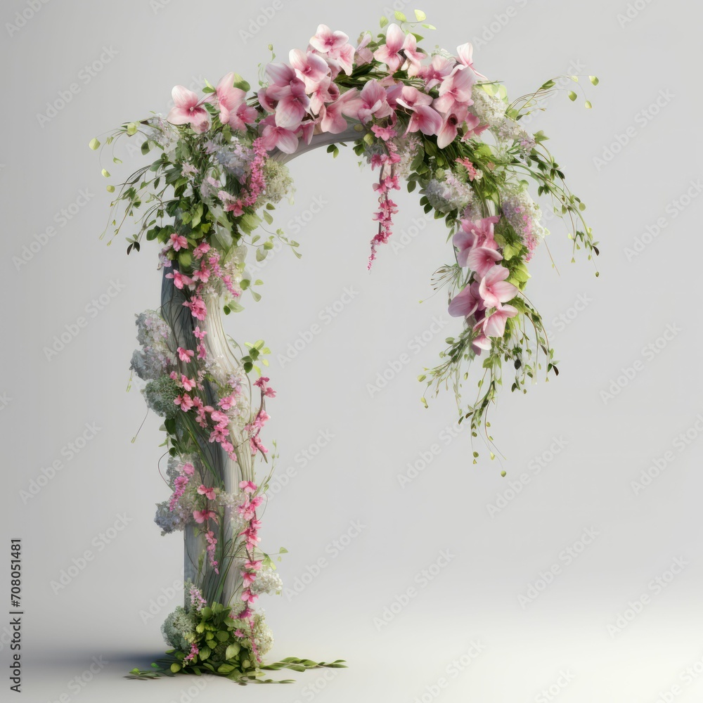 Fototapeta premium arch decorated with fresh flowers colorful 
