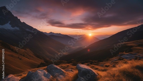 sunset in the mountains a sunset in the mountains purple sky