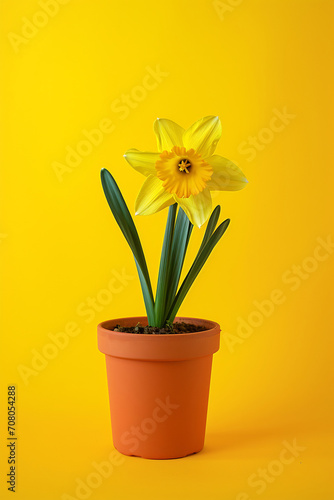 image of daffodil flower on isolated plain background © Miftakhul Khoiri