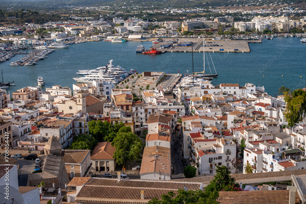 Beautiful Ibiza Town on the famous Mediterranean island of Ibiza.
