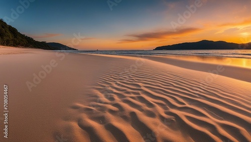 sunset over the beach closeup sea sand beach  panoramic beach landscape  inspire tropical beach seascape horizon 