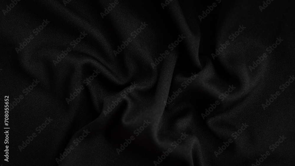 deep black fabric background copy space