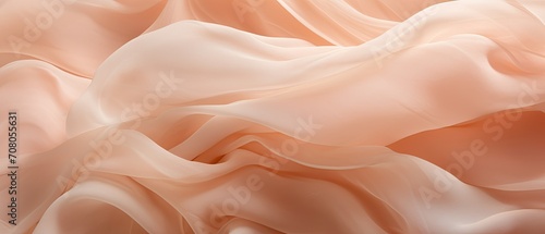 close-up of delicate peach silk textile fabric, structure details, delicate feminine pattern with place for text
