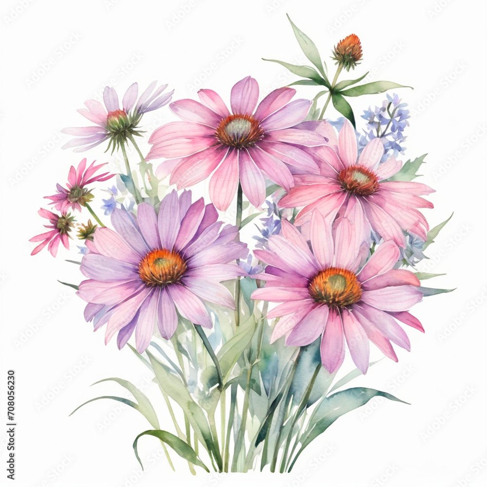 Fototapeta premium bouquet of pink asters